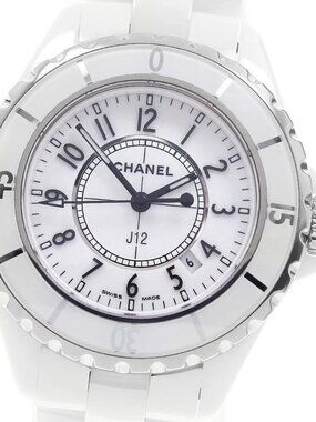 CHANEL J12 33mm H0968 White ceramic date white Dial Quartz Ladies Watch_923532
